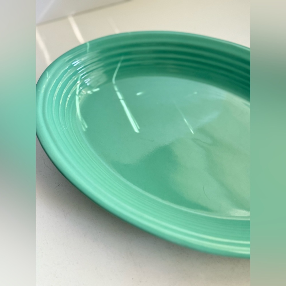 Vintage Cantinaware China Oval Ceramic Platter Green - Picture 6 of 7
